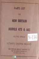 New Britian-Gridley-Brown & Sharpe-New Britain Gridley Model No. 475 & No. 665 Auto Chucking Machine Parts Manual-#475-#665-No. 475-No. 665-01